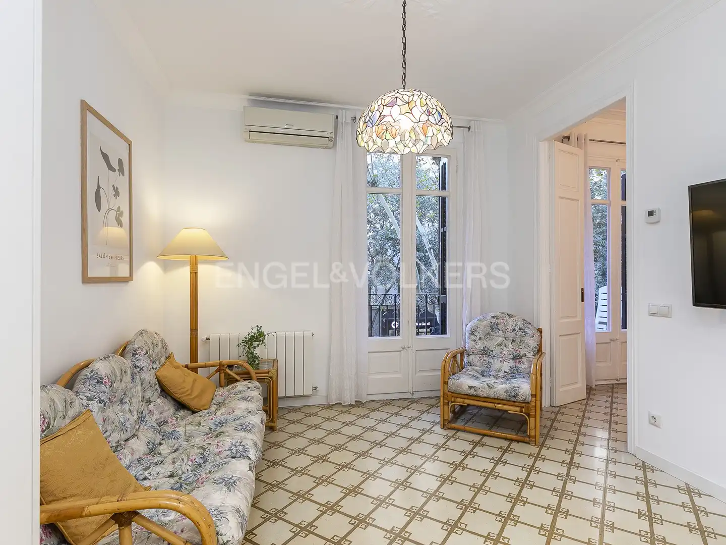 Living room of Flat for rent in Barcelona  with Air Conditioner, Heating and Parquet flooring