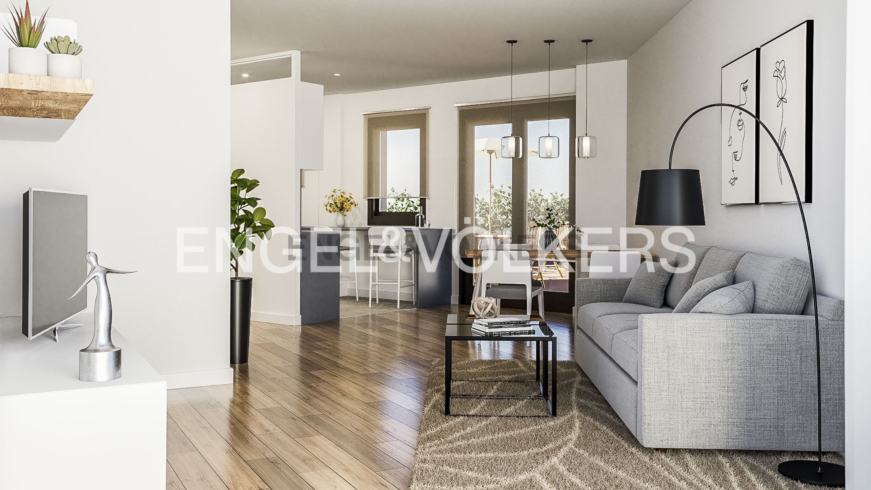 Living room of Attic for sale in Vallirana  with Air Conditioner, Heating and Parquet flooring