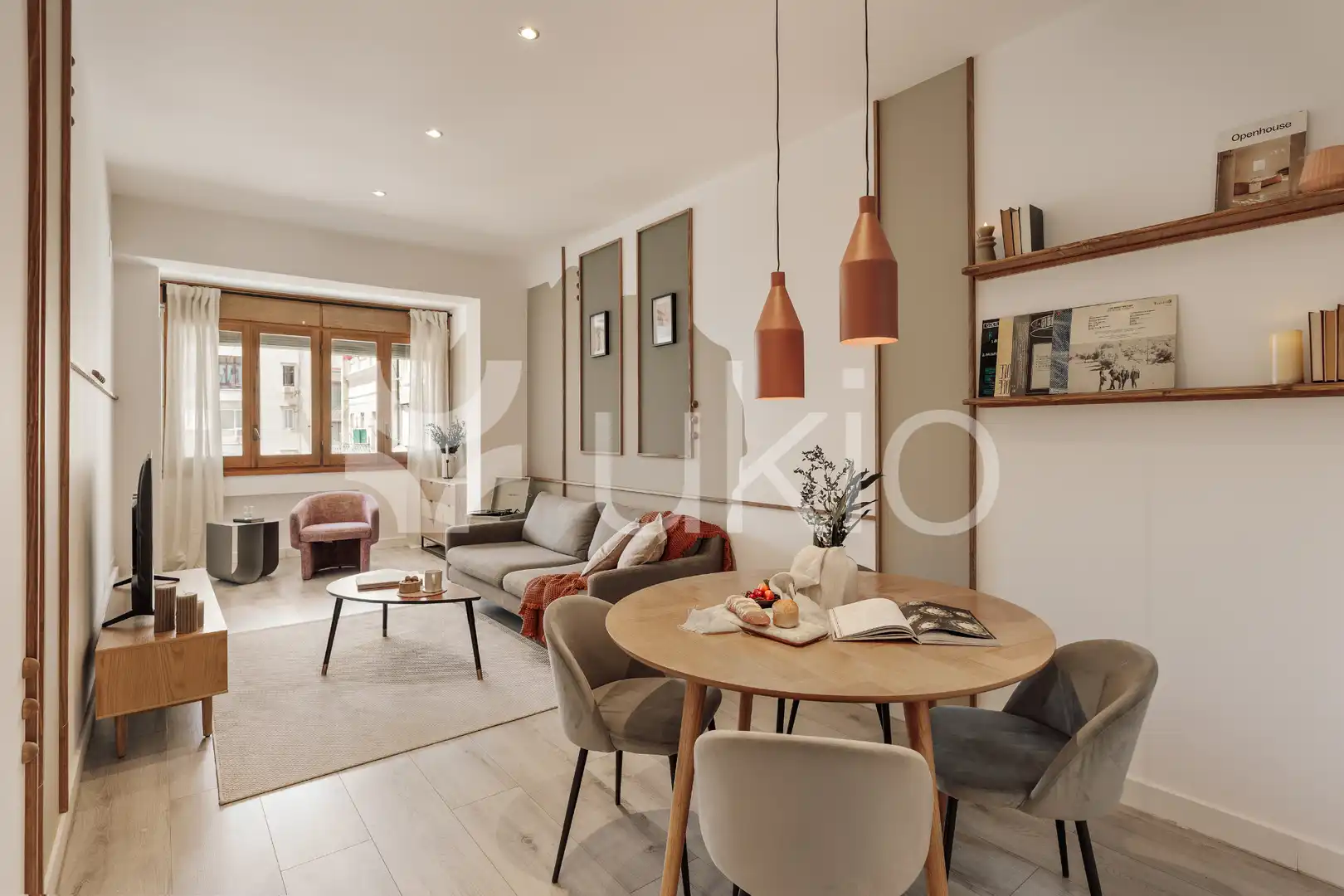 Sala d'estar de Apartament de lloguer en Barcelona amb Aire condicionat, Calefacció i Moblat