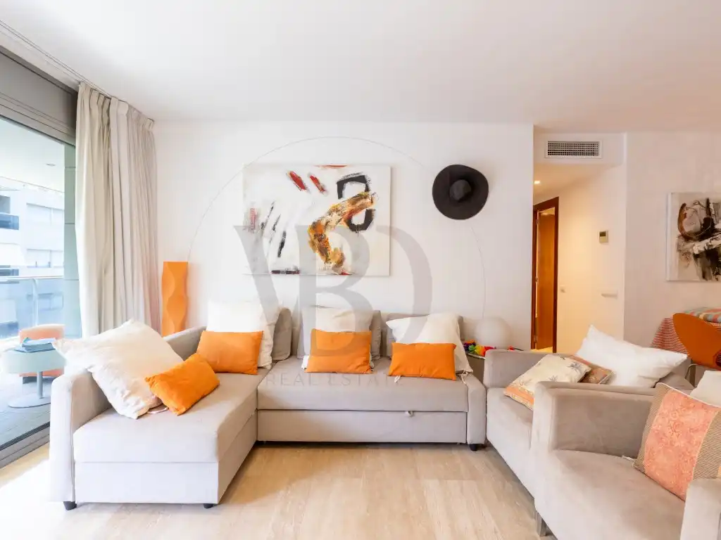Sala de estar de Apartamento de alquiler en Eivissa con Aire acondicionado, Terraza y Piscina comunitaria