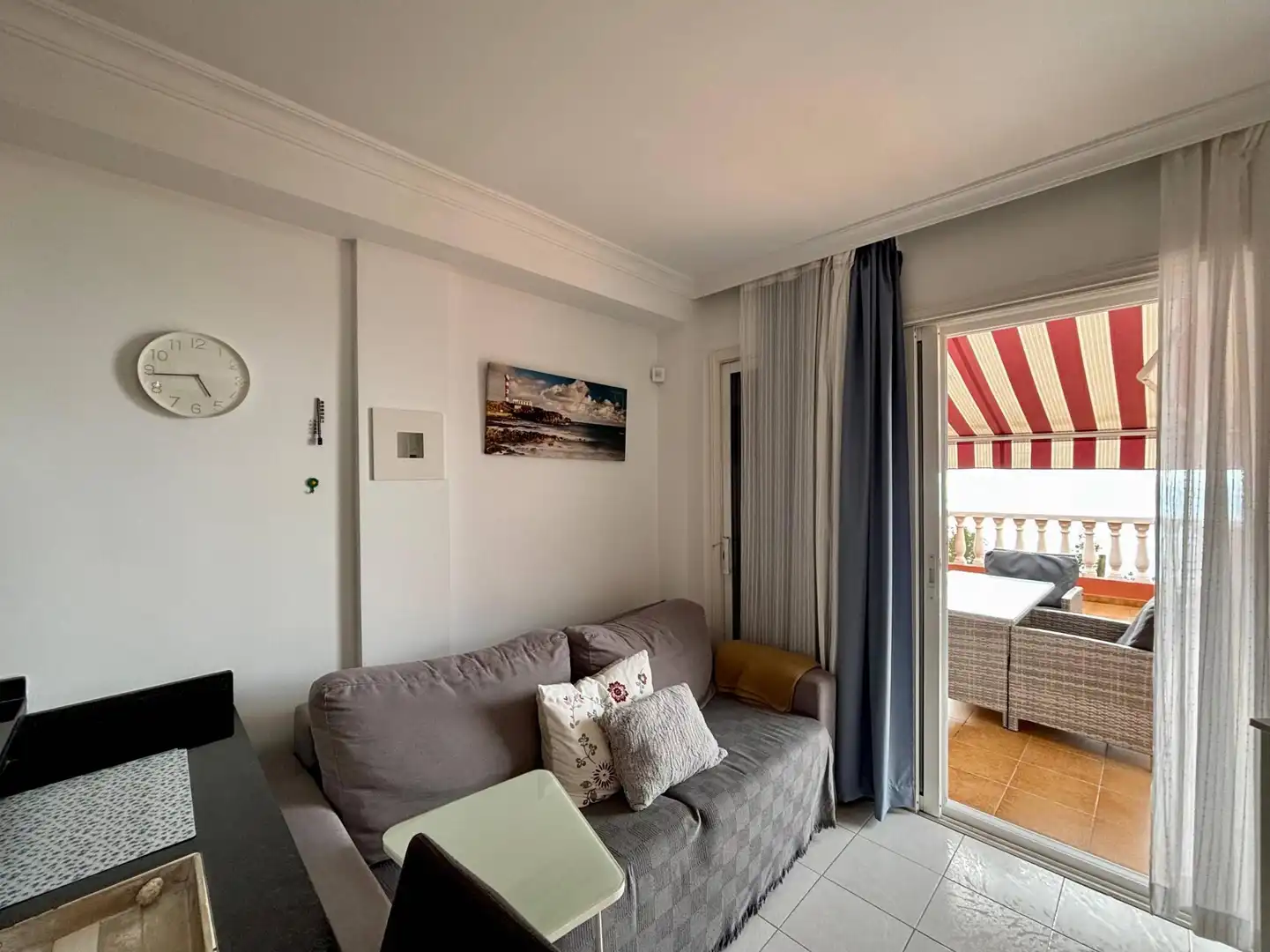 Sala d'estar de Apartament de lloguer en Santiago del Teide amb Terrassa, Moblat i Balcó