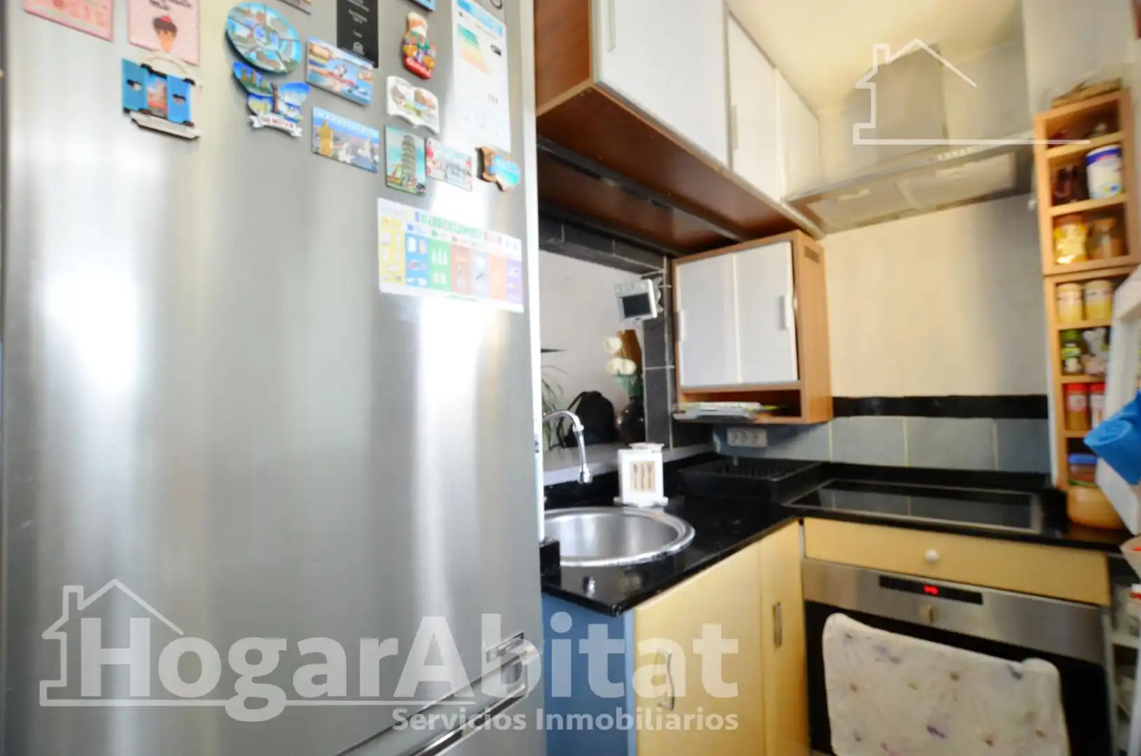 Kitchen of Flat for sale in Gandia  with Air Conditioner, Private garden and Community pool