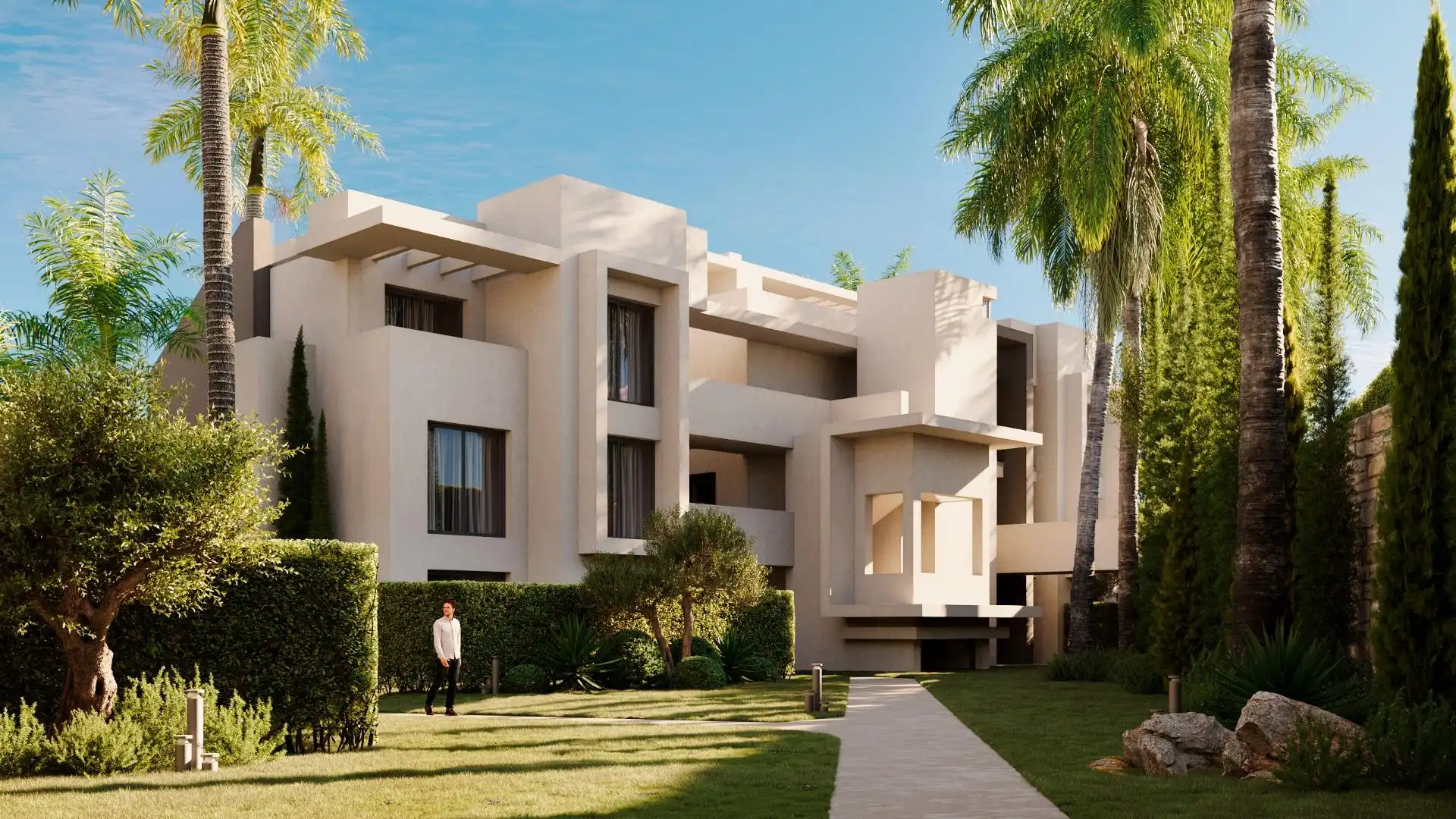 Exterior view of Flat for sale in Estepona  with Air Conditioner, Heating and Private garden