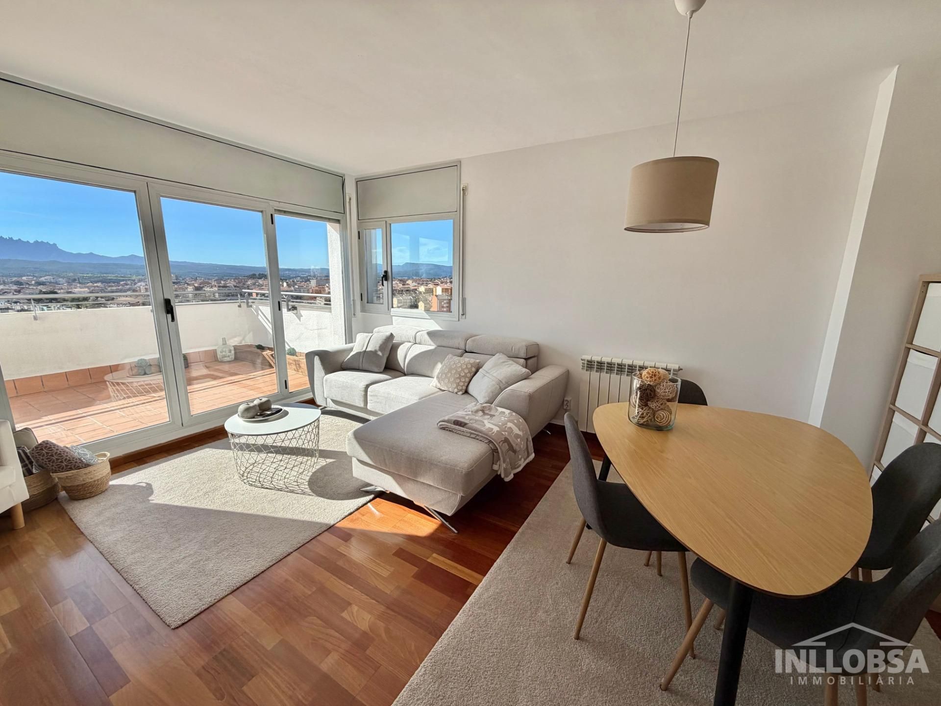 Sala de estar de Piso en venta en Manresa con Aire acondicionado, Parquet y Terraza