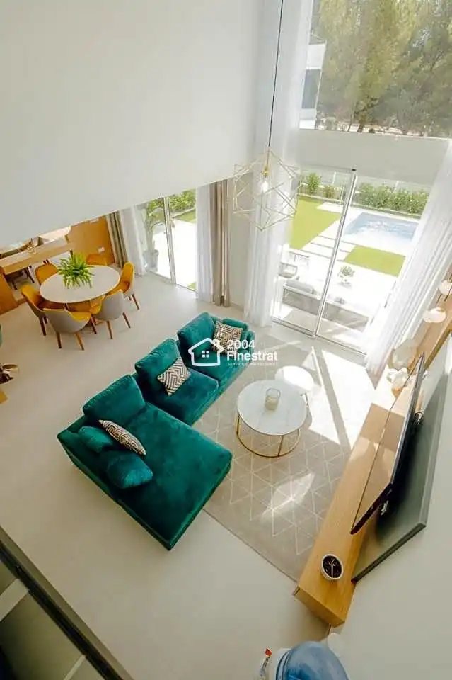 Living room of Houses for sale in Finestrat  with Private garden, Terrace and Swimming Pool