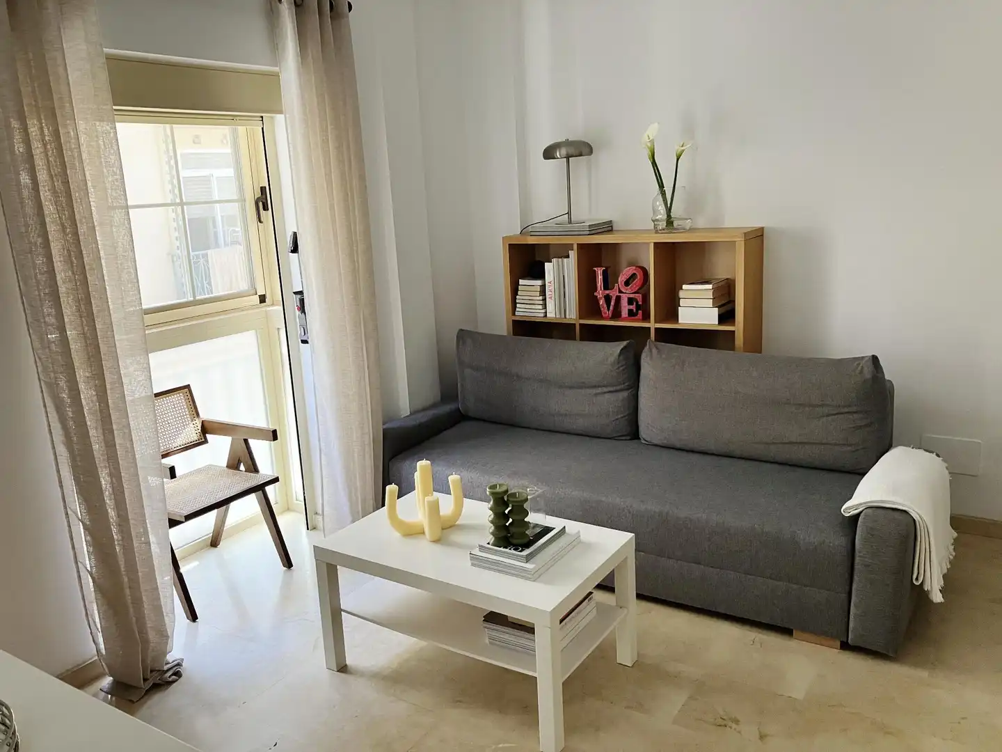 Wohnzimmer von Wohnung zur Miete in Málaga mit Klimaanlage und Möbliert