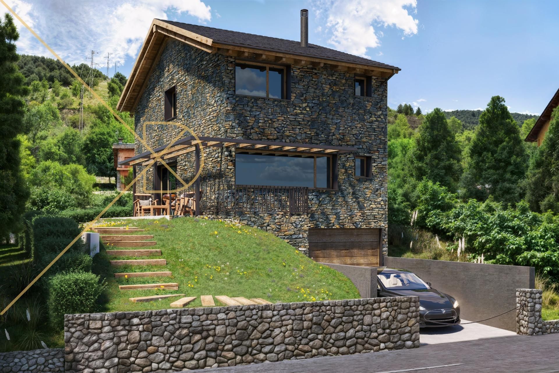 Vista exterior de Casa o xalet en venda en Alp amb Aire condicionat, Jardí privat i Parquet