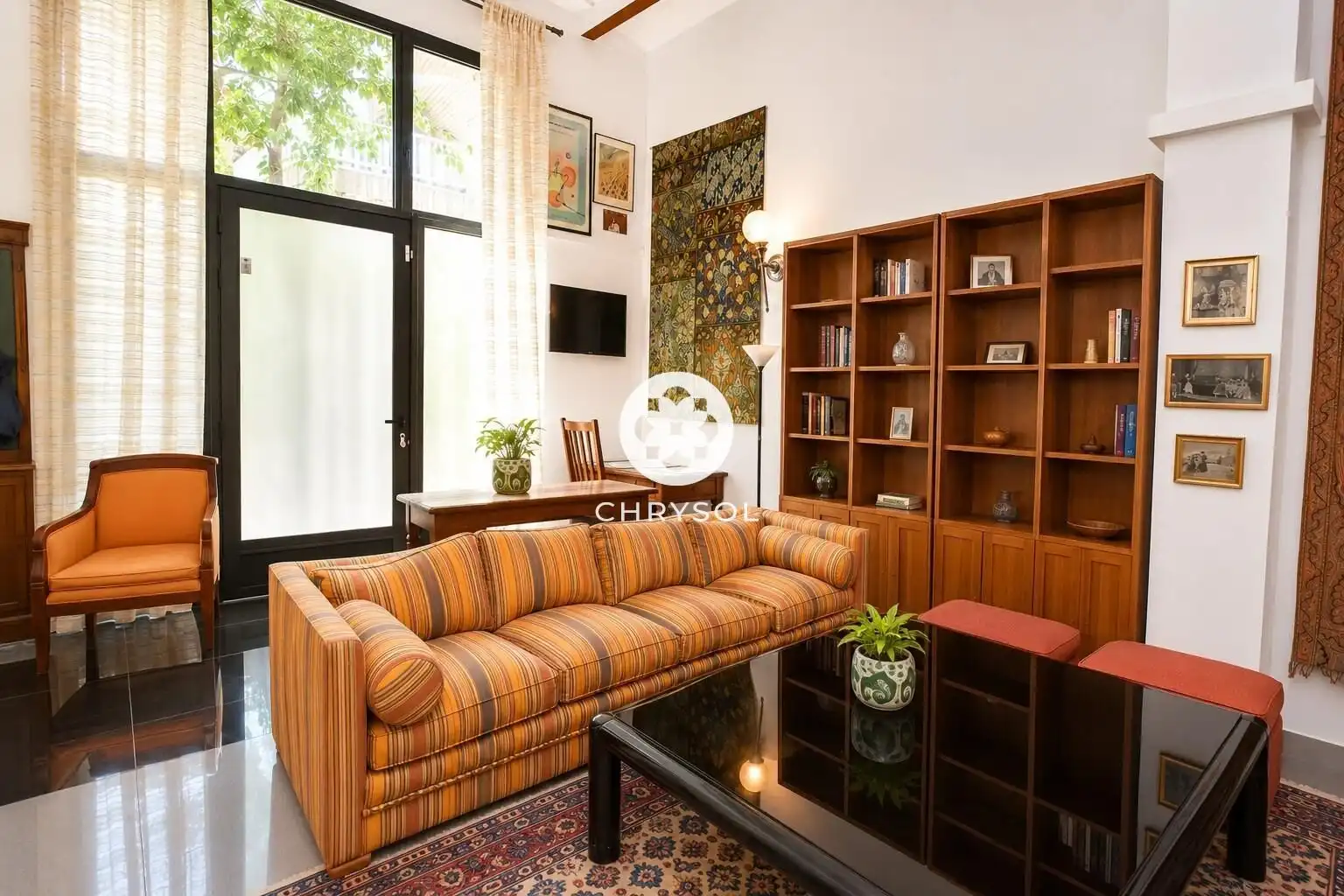 Wohnzimmer von Erdgeschoss zum Verkauf in Barcelona mit Klimaanlage und Heizung