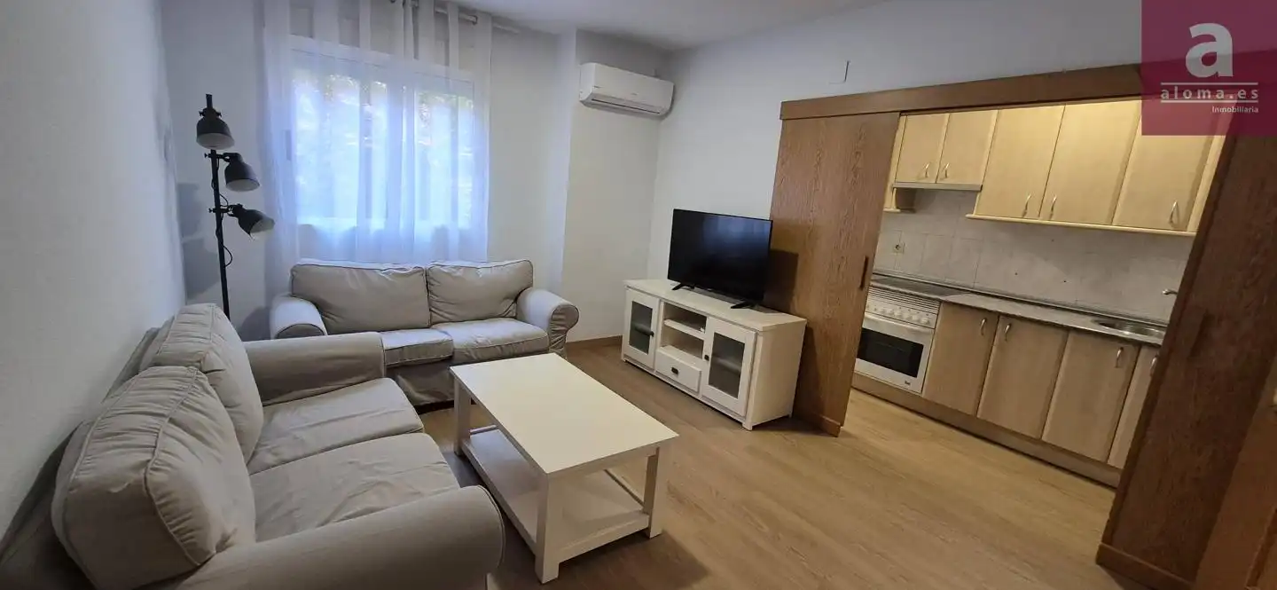 Sala de estar de Estudio de alquiler en Cáceres con Aire acondicionado, Trastero y Amueblado