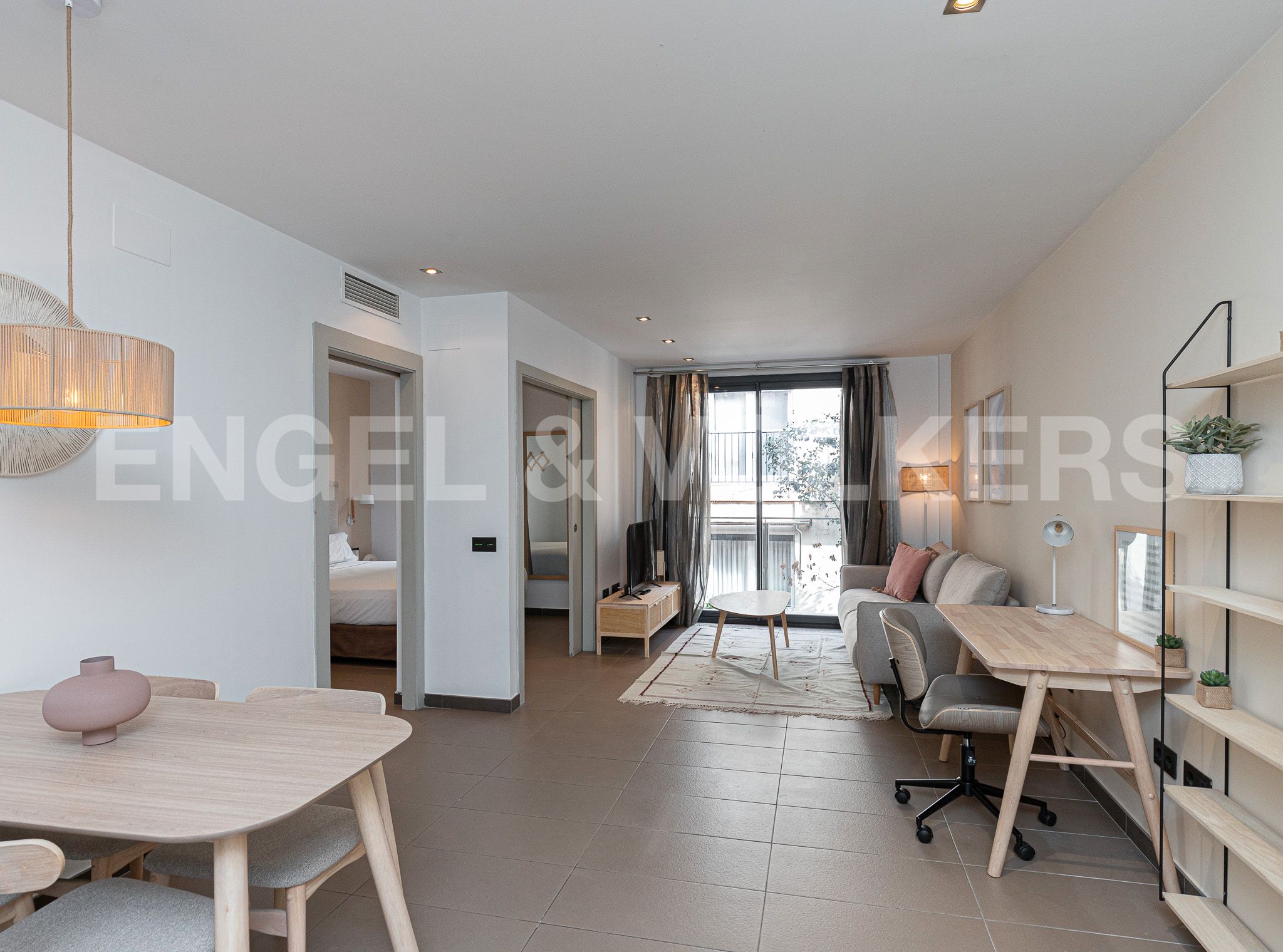 Sala d'estar de Apartament de lloguer en  Barcelona Capital amb Aire condicionat, Calefacció i Moblat
