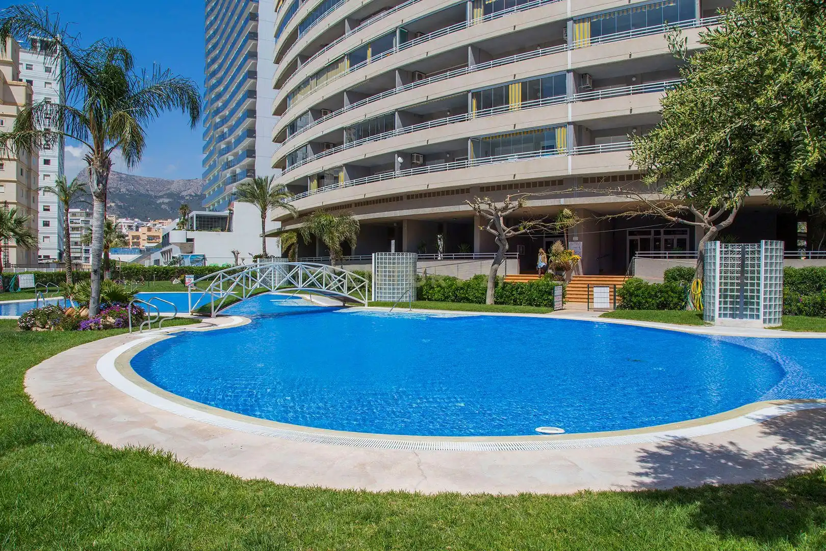 Schwimmbecken von Wohnung zur Miete in Calpe / Calp mit Klimaanlage, Möbliert und Waschmaschine