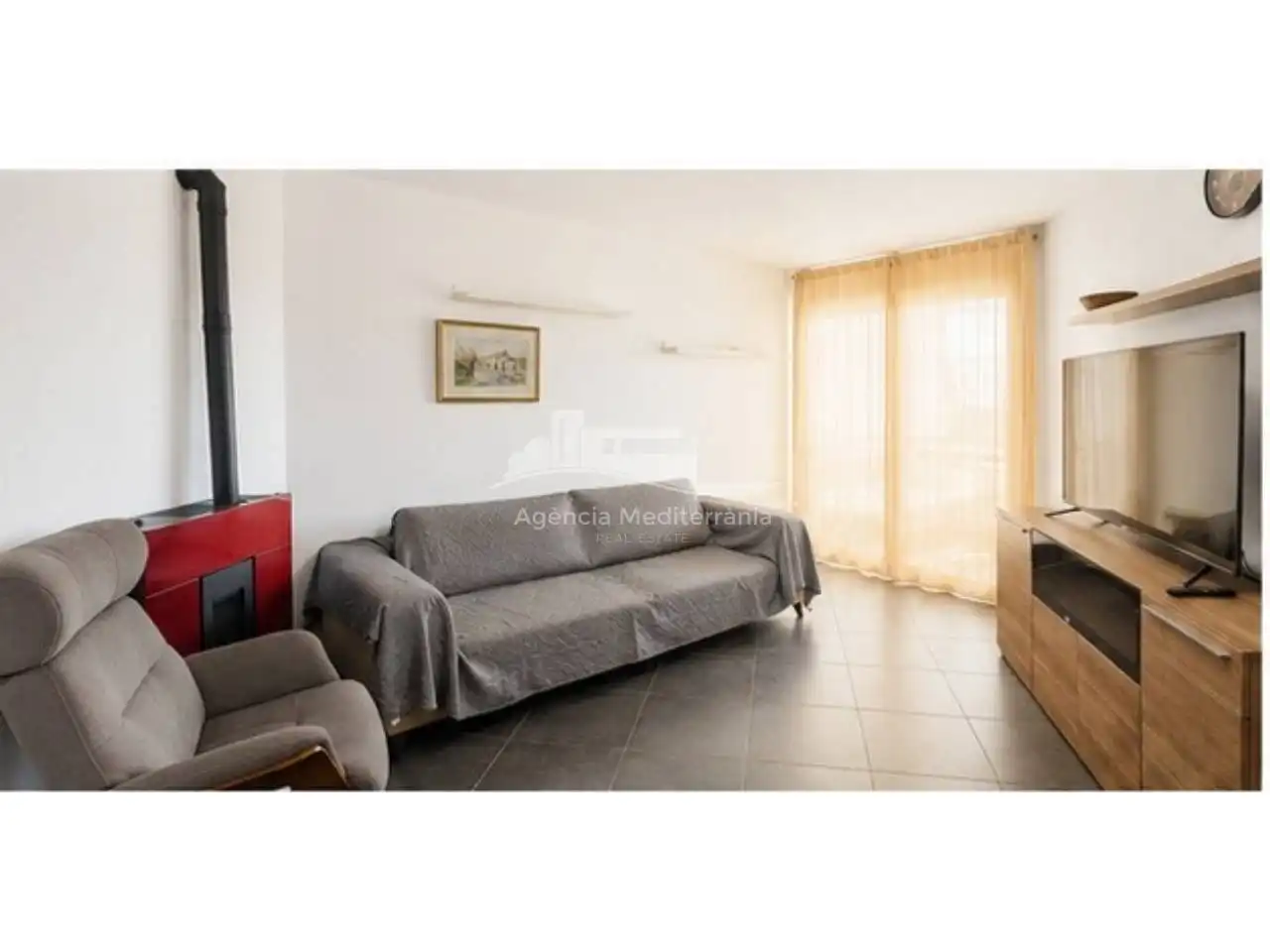 Sala de estar de Piso en venta en Castell d'Aro, Platja d'Aro i s'Agaró con Aire acondicionado y Terraza