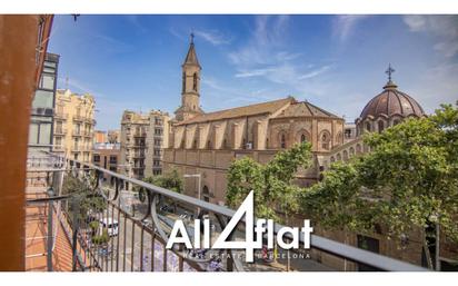 Vista exterior de Pis de lloguer en  Barcelona Capital amb Parquet, Moblat i Balcó
