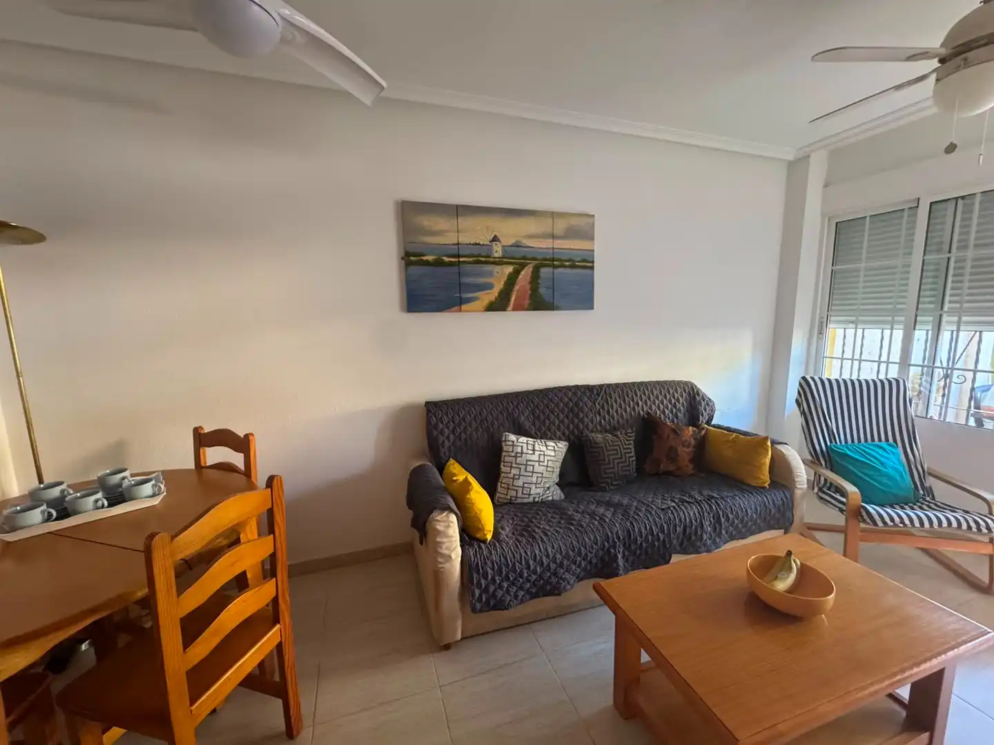 Sala d'estar de Casa adosada en venda en San Javier amb Aire condicionat, Terrassa i Moblat