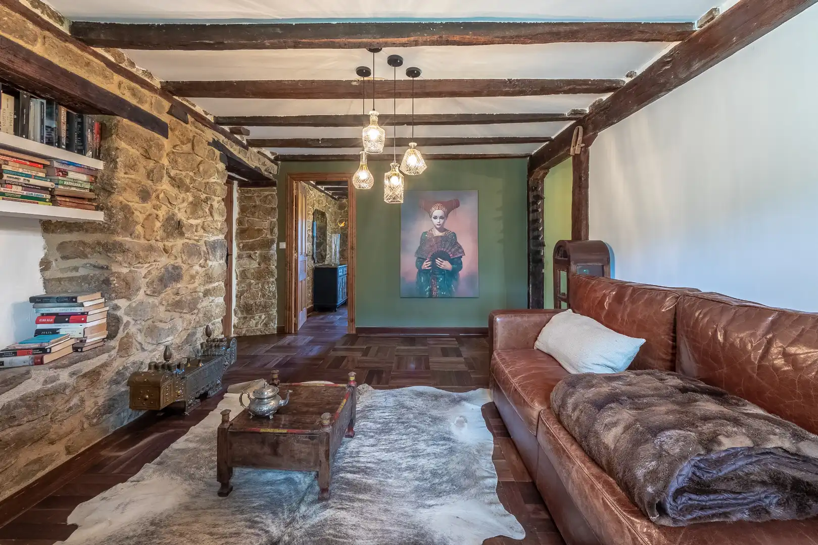 Sala de estar de Casa o chalet en venta en Galdames con Parquet, Trastero y Piscina