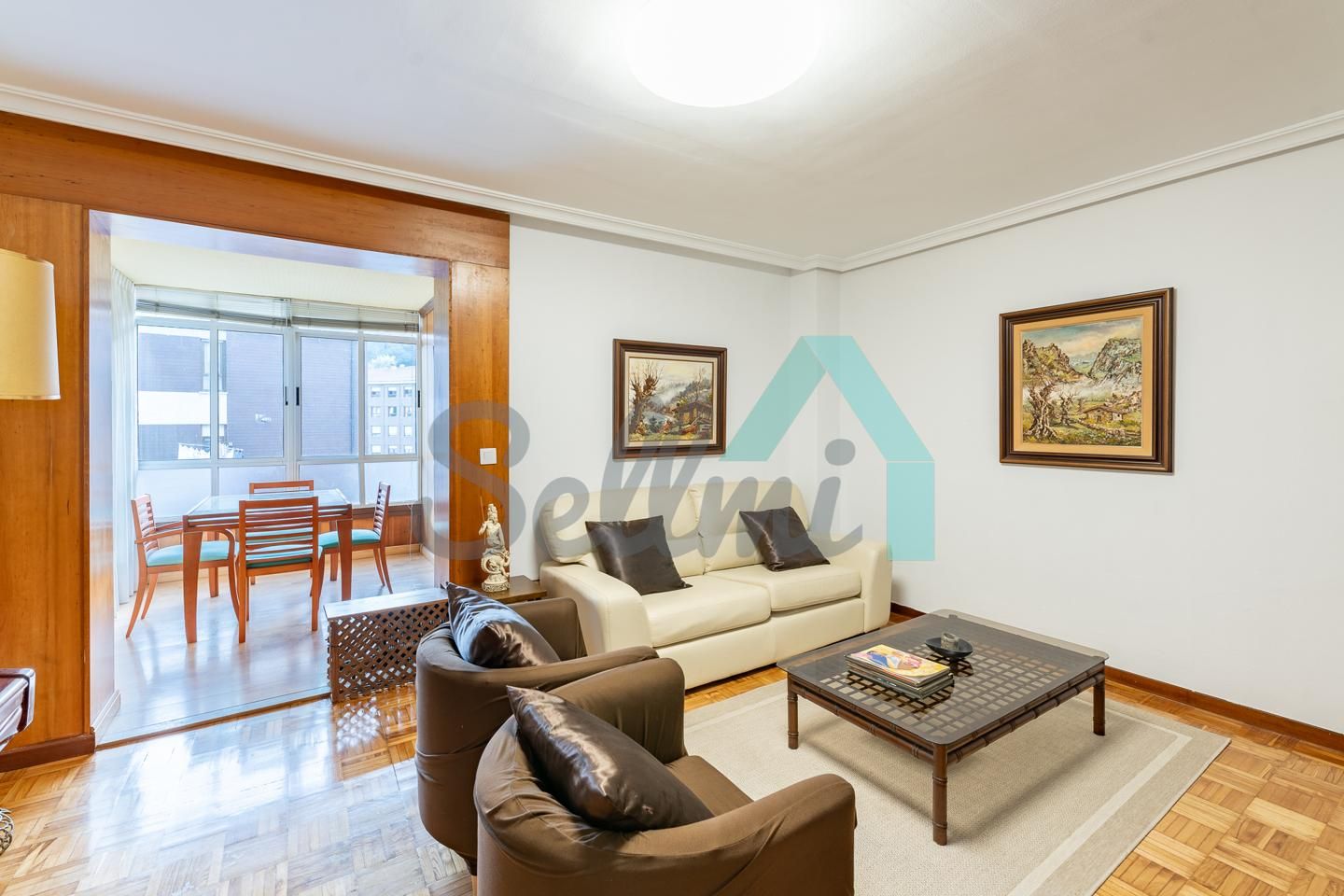 Sala d'estar de Pis de lloguer en Lena amb Calefacció, Parquet i Terrassa