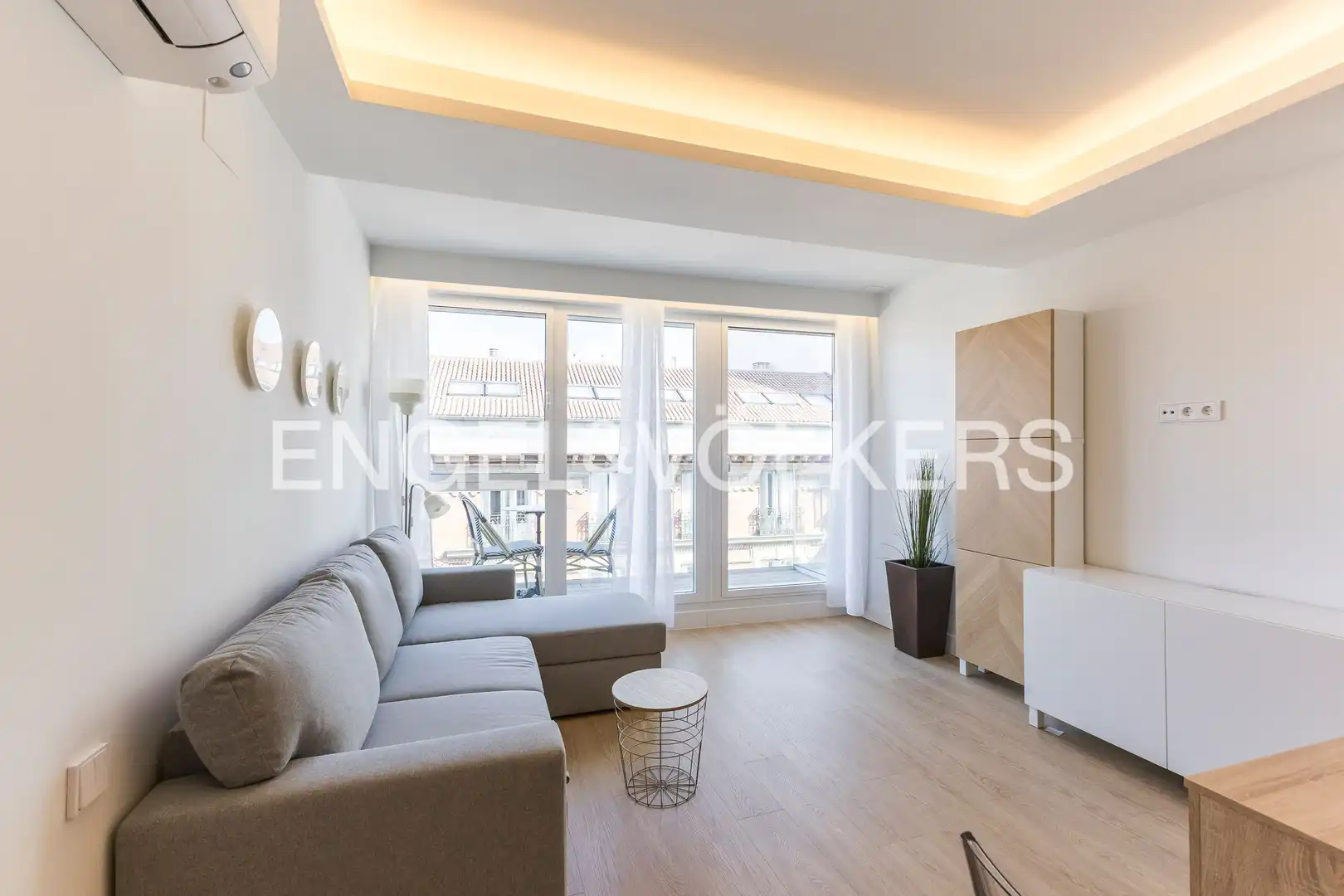 Wohnzimmer von Wohnung zur Miete in Madrid mit Klimaanlage, Heizung und Terrasse