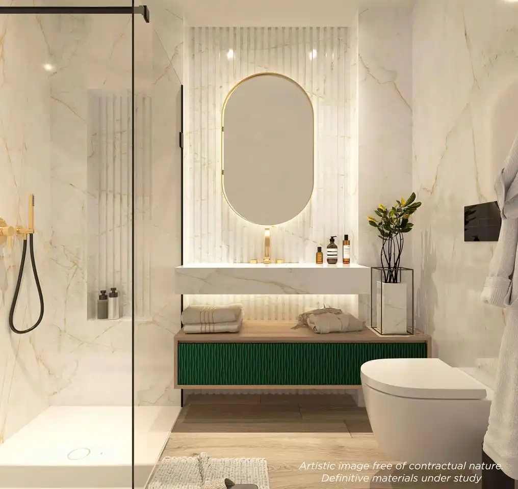 Bany de Apartament en venda en La Manga del Mar Menor amb Aire condicionat, Jardí privat i Terrassa