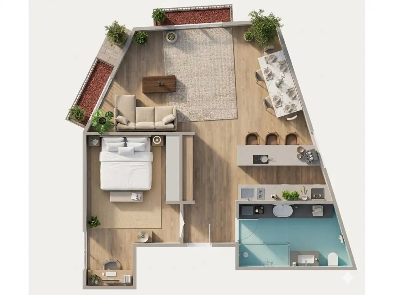 Bedroom of Flat for sale in Barcelona  with Air Conditioner, Parquet flooring and Terrace
