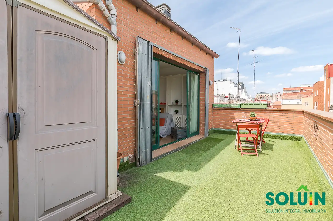 Terrasse von Dachboden zur Miete in Madrid mit Klimaanlage, Heizung und Parkett