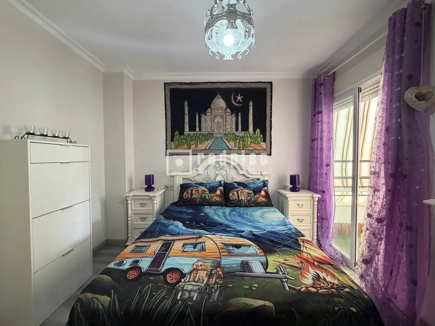 Schlafzimmer von Wohnung zur Miete in Málaga mit Klimaanlage, Heizung und Privatgarten