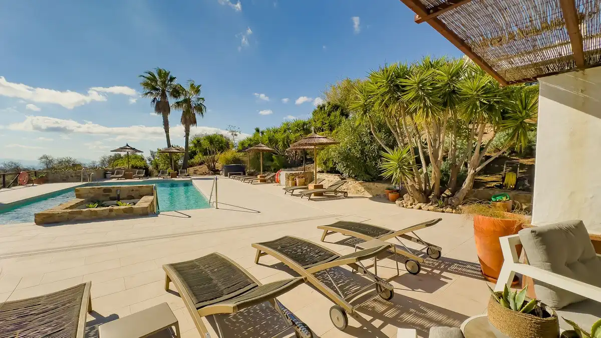Terrassa de Finca rústica en venda en Villanueva de la Concepción amb Aire condicionat, Jardí privat i Terrassa