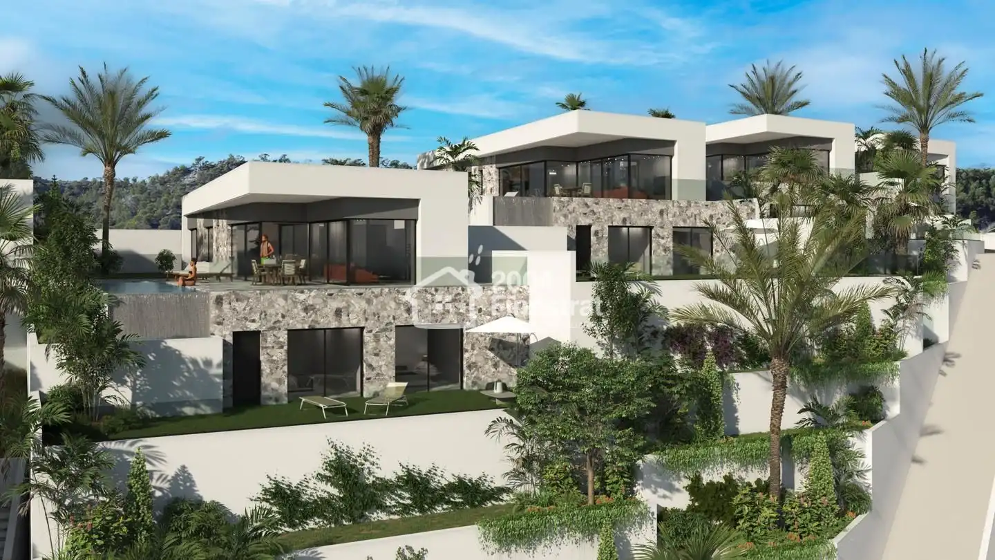 Vista exterior de Casa o xalet en venda en Finestrat amb Aire condicionat, Jardí privat i Terrassa