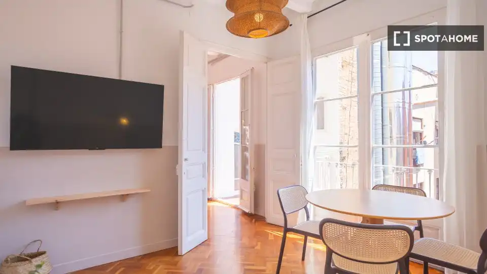Comedor de Piso para compartir en Barcelona con Aire acondicionado, Calefacción y Amueblado