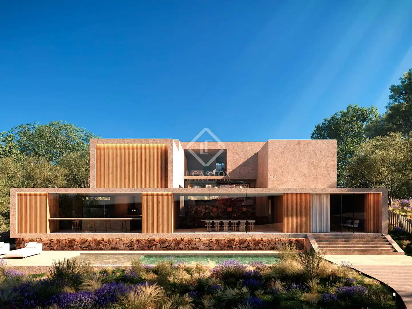 Vista exterior de Casa o xalet en venda en Santa Eulària des Riu amb Aire condicionat, Jardí privat i Terrassa