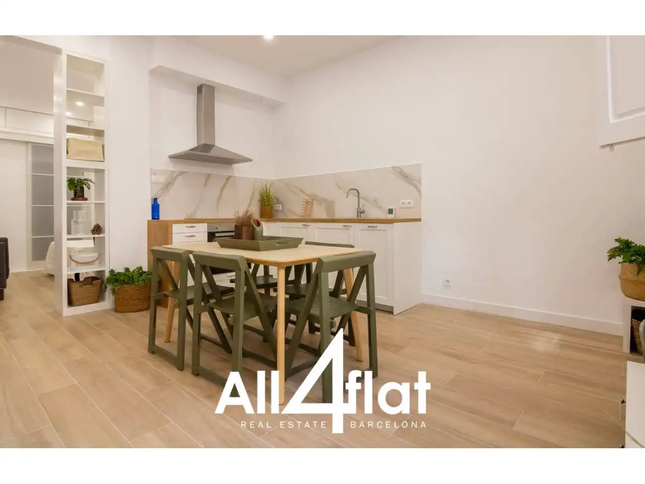 Küche von Wohnung zur Miete in Barcelona mit Klimaanlage, Parkett und Möbliert