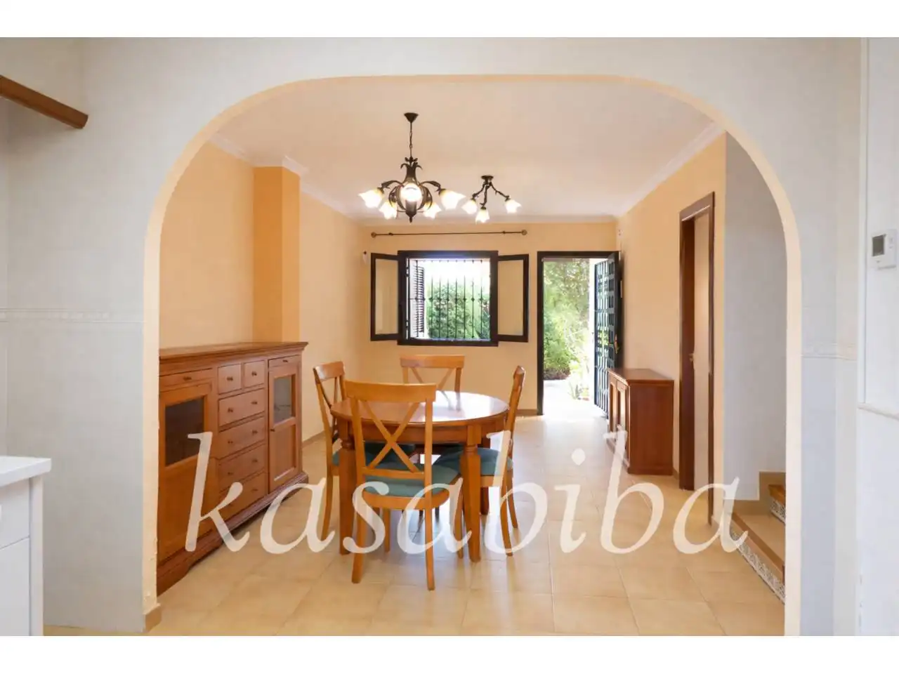 Comedor de Casa adosada en venta en Tavernes de la Valldigna con Terraza y Piscina comunitaria