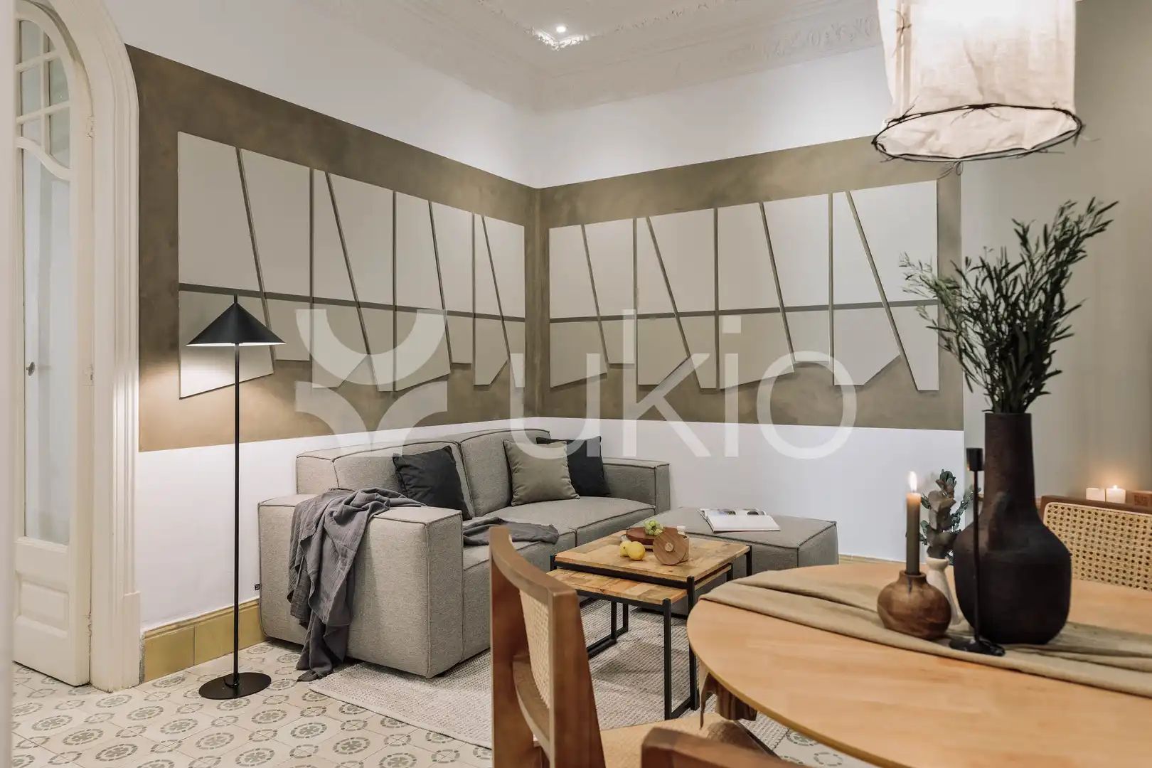 Sala de estar de Apartamento de alquiler en Barcelona con Aire acondicionado, Calefacción y Amueblado