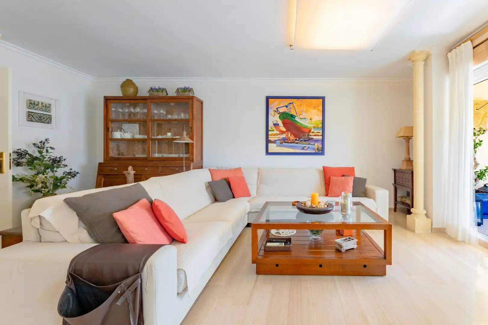 Sala de estar de Piso en venta en Jávea / Xàbia con Aire acondicionado, Jardín privado y Terraza