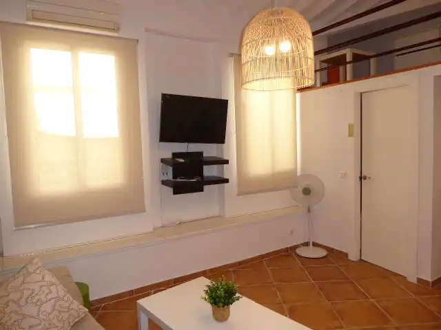 Sala de estar de Estudio de alquiler en Málaga con Aire acondicionado, Amueblado y Lavadora