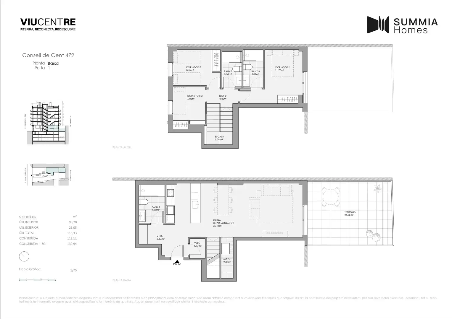 Maisonette zum Verkauf in Barcelona mit Heizung, Abstellraum und Balkon