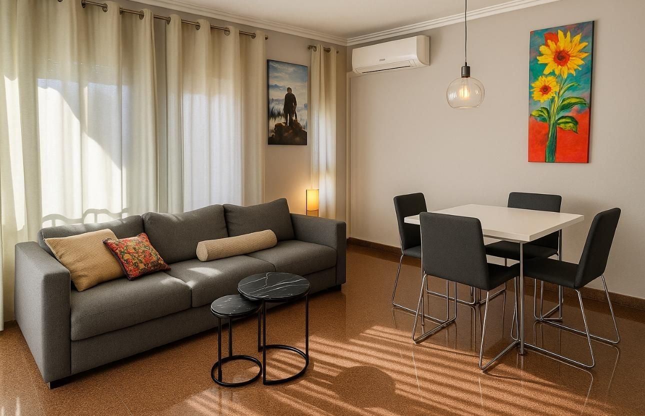Sala de estar de Piso de alquiler en  Valencia Capital con Calefacción y Balcón