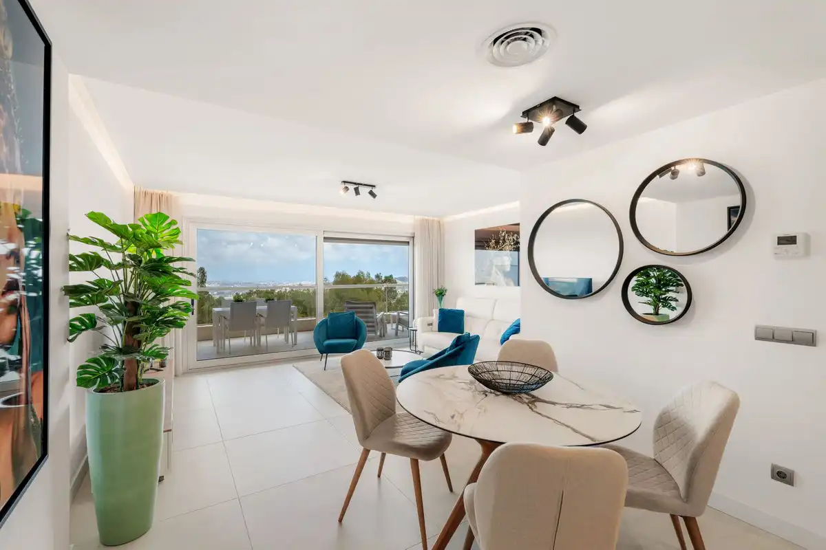 Comedor de Apartamento en venta en Mijas con Aire acondicionado, Amueblado y Piscina comunitaria