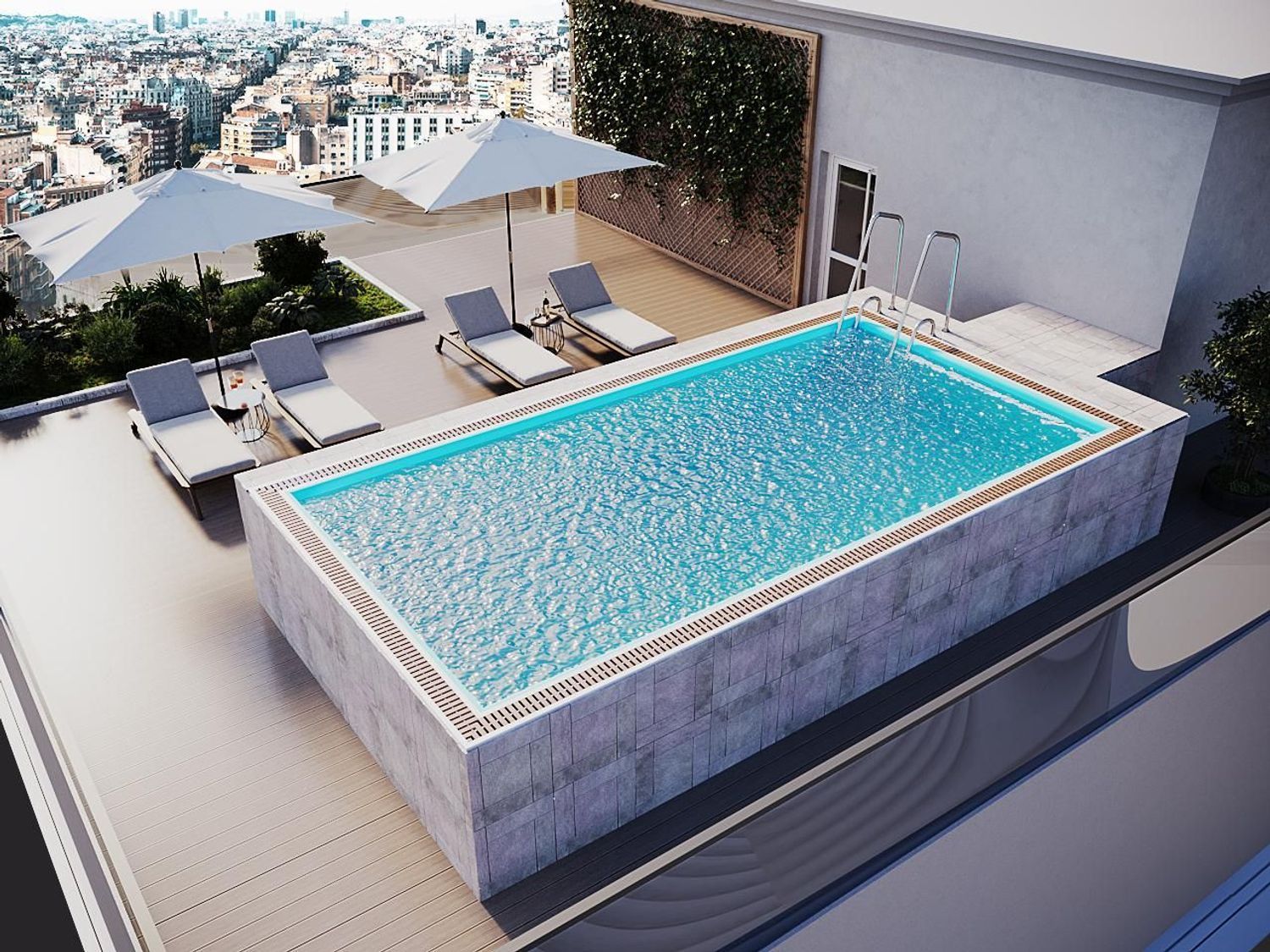 Swimming pool of Flat for sale in Málaga Capital  with Air Conditioner, Private garden and Terrace