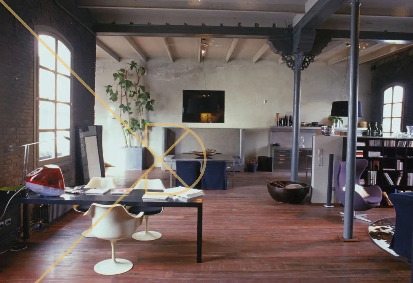 Wohnzimmer von Loft zur Miete in Barcelona mit Klimaanlage, Heizung und Parkett
