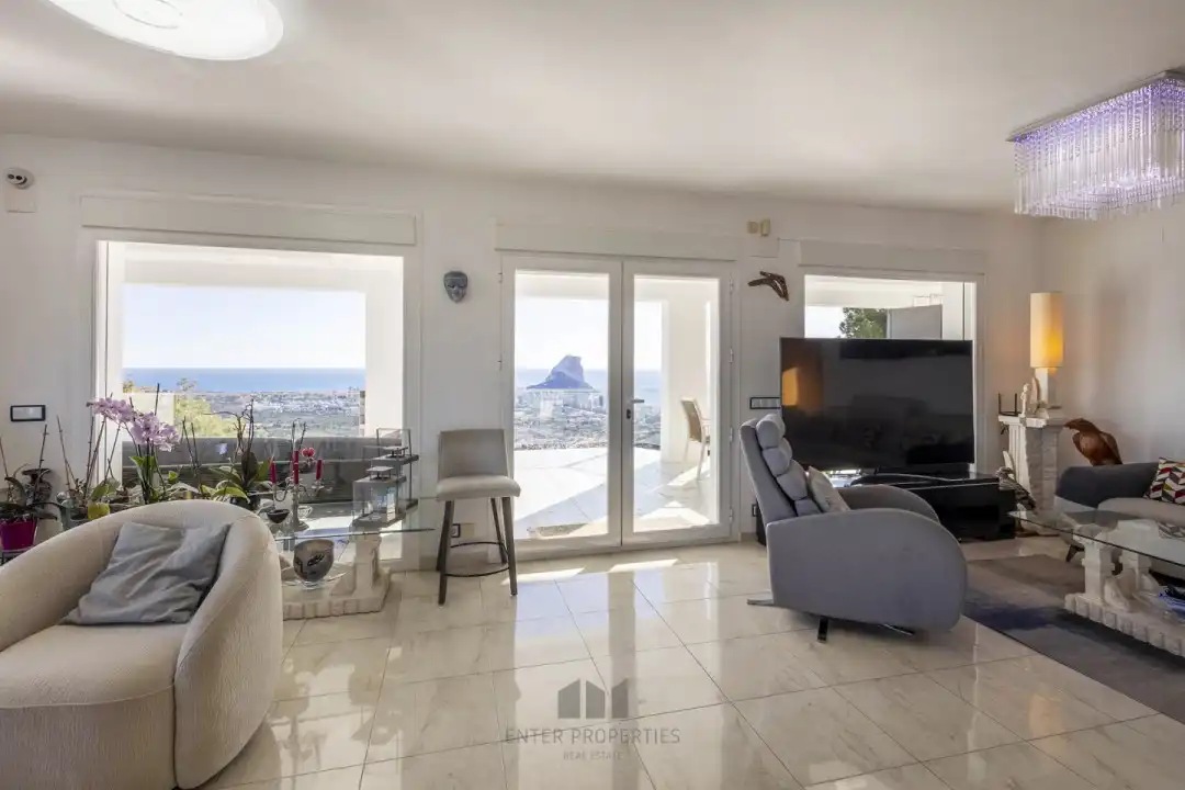 Living room of Flat for rent in Calpe / Calp  with Air Conditioner, Heating and Terrace