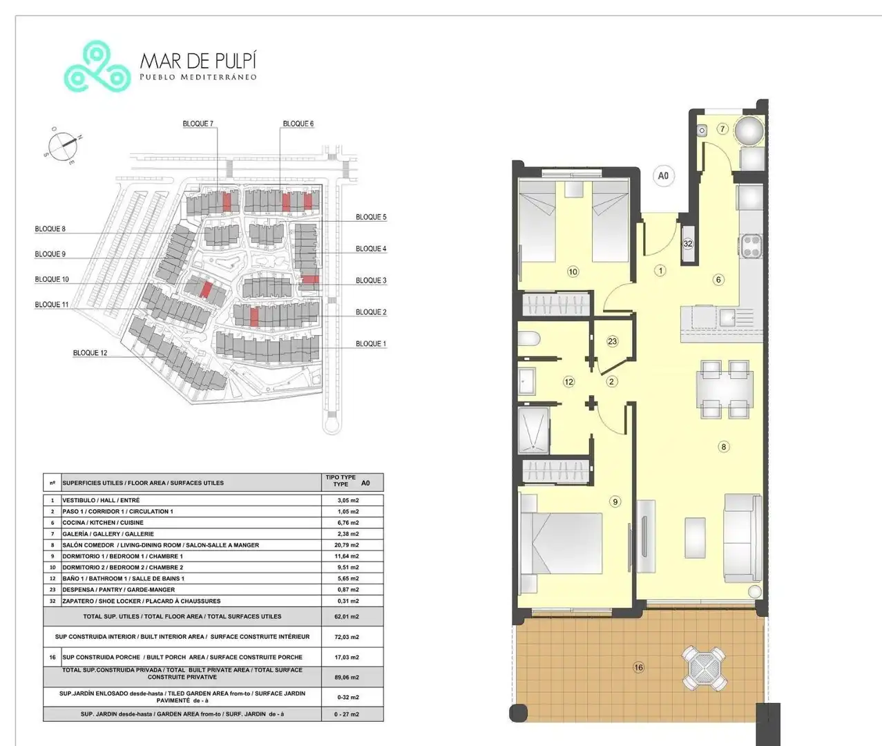 Wohnung zum Verkauf in Pulpí mit Klimaanlage, Terrasse und Abstellraum