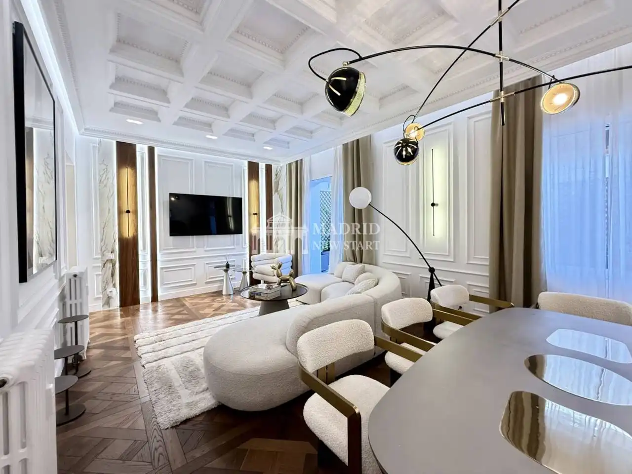 Wohnzimmer von Wohnung zur Miete in Madrid mit Klimaanlage, Heizung und Terrasse