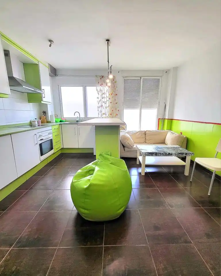 Kitchen of Flat for rent in Valencia  with Terrace, Furnished and Balcony