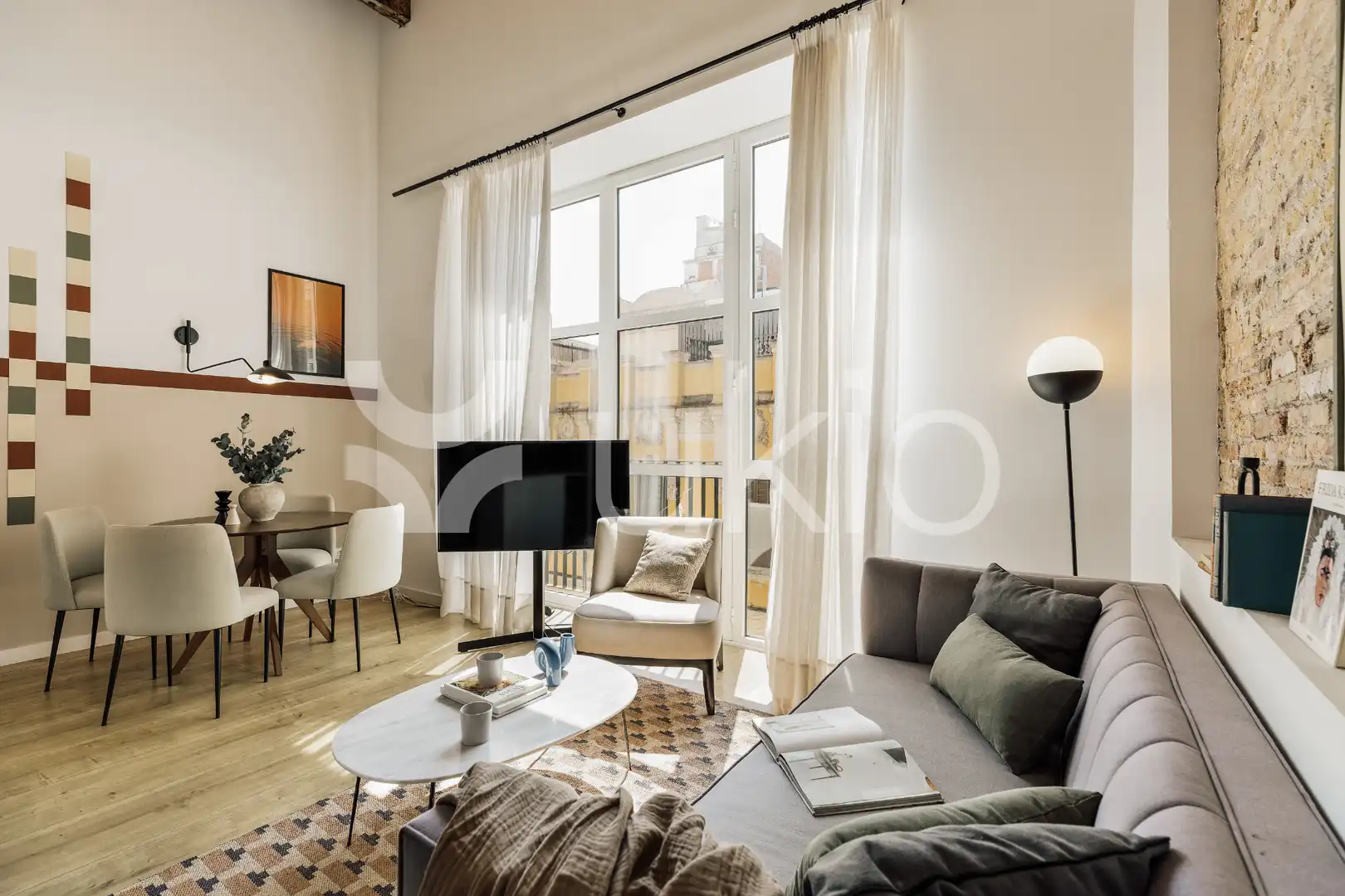 Living room of Apartments for rent in Barcelona  with Air Conditioner, Heating and Furnished