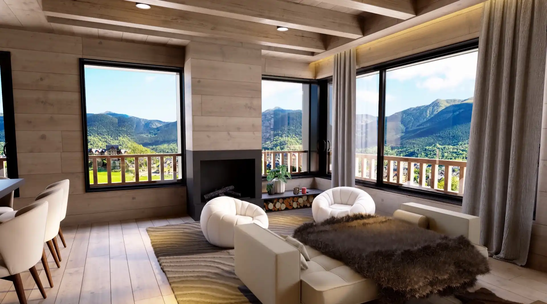 Living room of Detached homes for sale in Naut Aran  with Private garden, Terrace and Swimming Pool