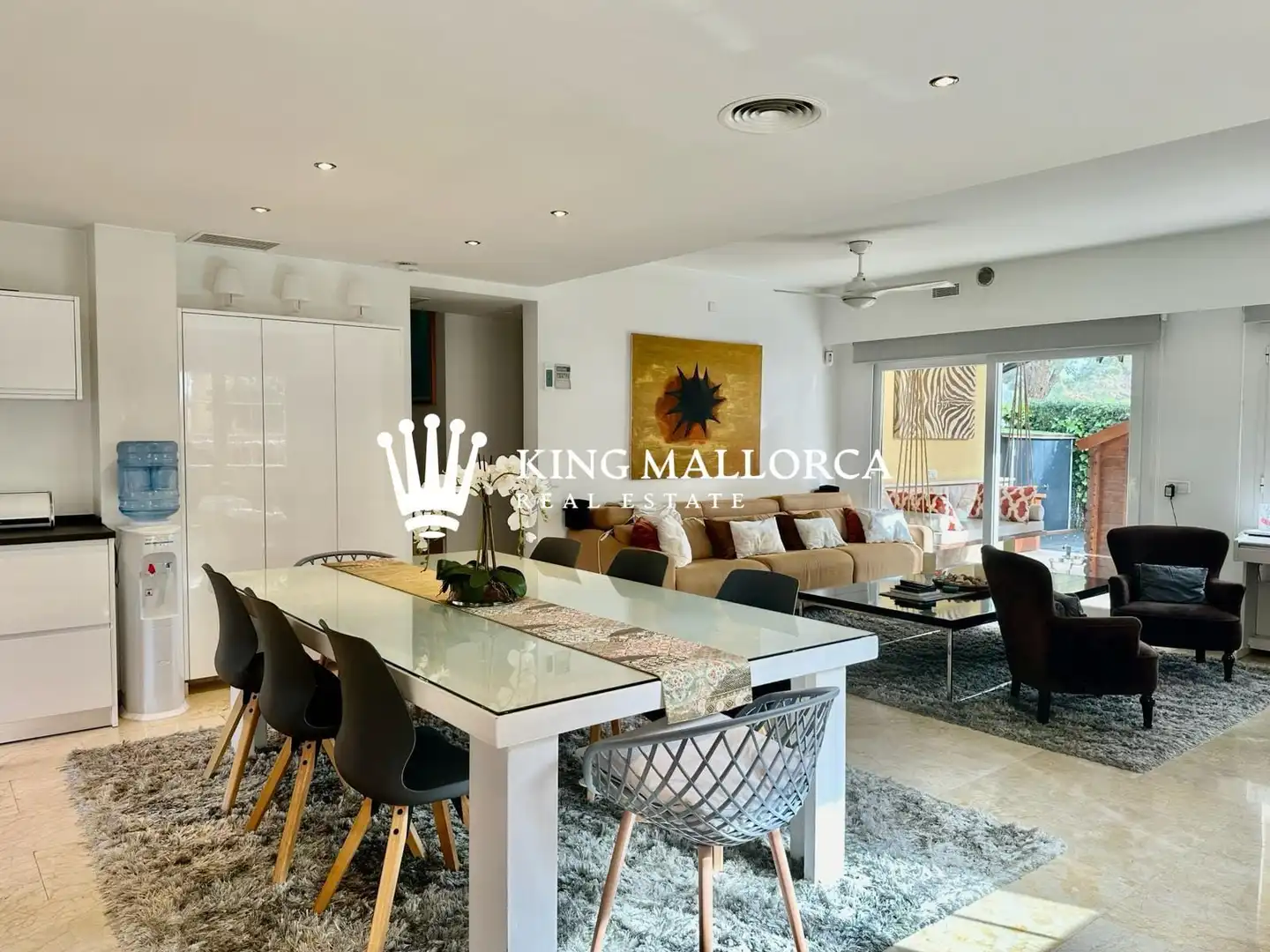 Esszimmer von Einfamilien-Reihenhaus zur Miete in Calvià mit Klimaanlage, Privatgarten und Terrasse