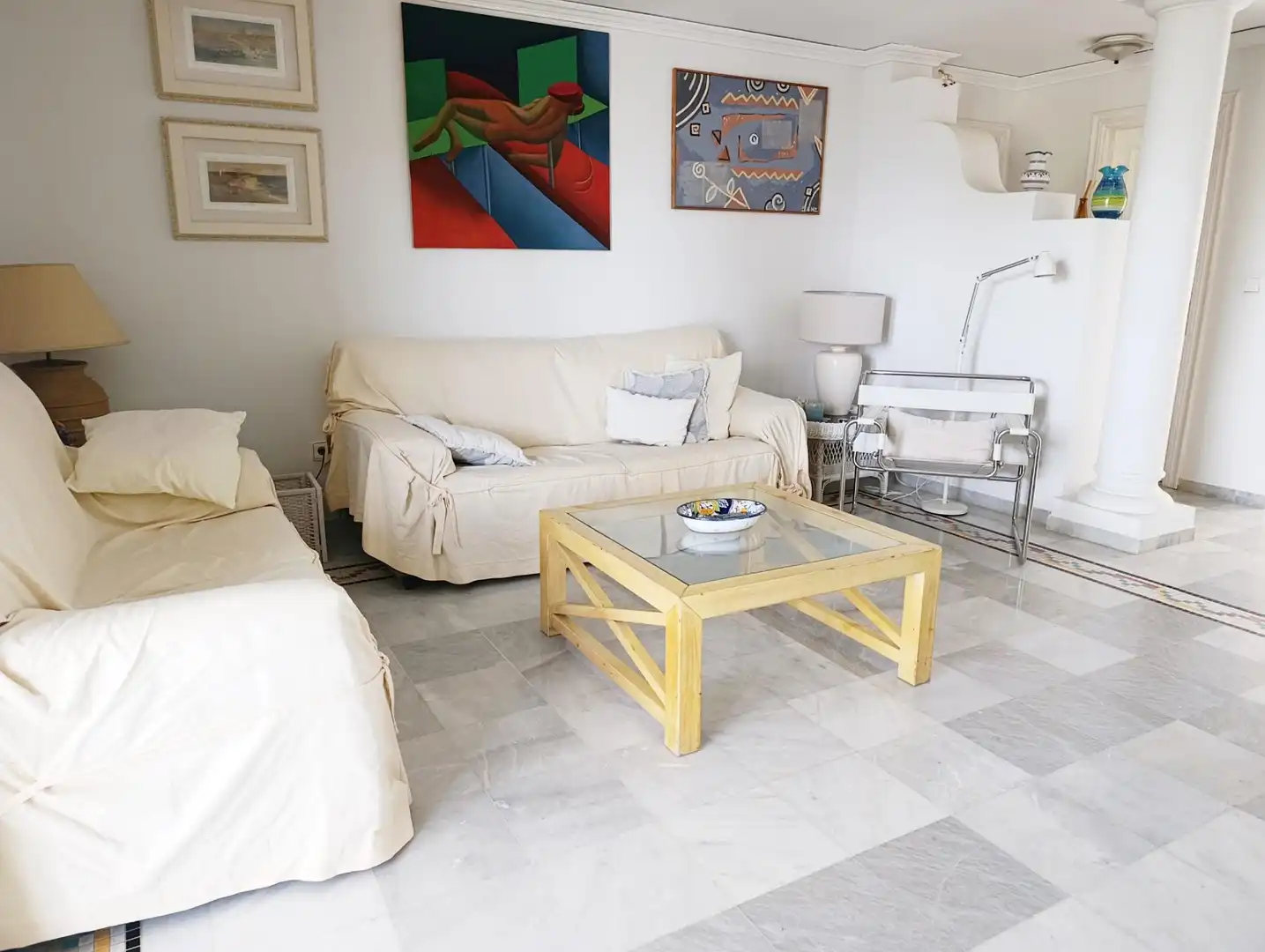 Sala de estar de Dúplex de alquiler en Dénia con Aire acondicionado, Calefacción y Jardín privado
