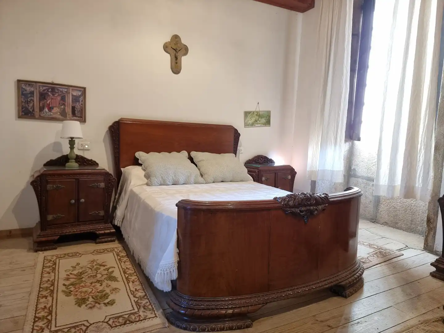 Schlafzimmer von Country house zum Verkauf in A Estrada  mit Privatgarten, Parkett und Terrasse