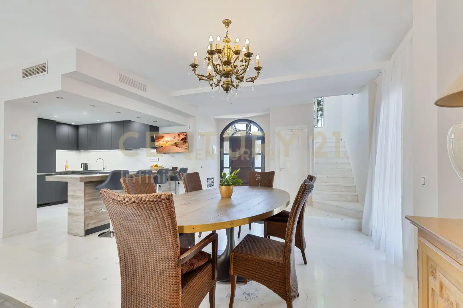 Comedor de Apartamento en venta en Mijas con Aire acondicionado, Jardín privado y Piscina