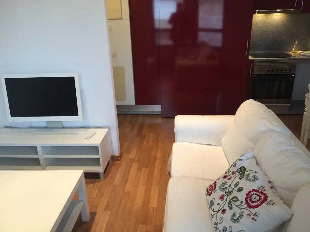 Sala d'estar de Apartament en venda en L'Hospitalet de Llobregat amb Aire condicionat, Parquet i Moblat